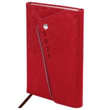 Ежедневник датированный 2026, А5, 145х213 мм, BRAUBERG "Jacket", под кожу, клапан, держатель, красный, 117401