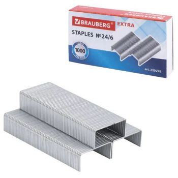 ����� ��� �������� �������� �������� �24/6, 1000 ����, BRAUBERG "EXTRA", �� 30 ������, 229299