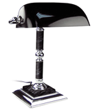 Светильник настольный из мрамора GALANT, основание - черный мрамор с серебристой отделкой, 231489