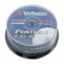  CD-R VERBATIM 700 MB 52x Printable,Cake Box,    