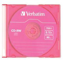  CD-RW VERBATIM 700Mb 8-12 Colour Slim Case 43167 (/-1671)