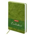 Ежедневник датированный 2026 А5 138x213 мм, BRAUBERG "Foliage", под кожу, гибкий, зеленый, 117128