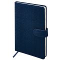 Еженедельник датированный 2026 А5 145х215 мм, BRAUBERG "Augustus", под кожу, темно-синий, 117164