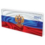 Планинг датированный 2027 285х112 мм, STAFF, гребень, картонная обложка, 64 листа, "Россия", 117852