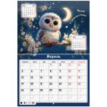 ���������-������ ��������� ���������� �� 2027 �., 12 ������, 29,5�42,6 ��, BRAUBERG, "Funny owl", 118448