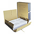 Папка для бумаг архивная А4 (225х310 мм), 80 мм, 4 завязки, крафт, корешок - бумвинил, 123203