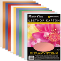 Цветной картон, А4, перламутровый, 10 цветов, 180 г/м2, BRAUBERG, 210х297 мм, 124746