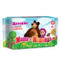Салфетки влажные, 64 шт., для детей, МАША И МЕДВЕДЬ, 30002