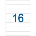 Этикетка самоклеящаяся А4, 16 этикеток 105х37 мм, белые, 65 г/м2, 50 л., STAFF, 128829