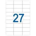 Этикетка самоклеящаяся А4, 27 этикеток 70х31,5 мм, белые, 65 г/м2, 50 л., STAFF, 128834