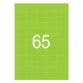 Этикетка самоклеящаяся А4, 65 этикеток 38х21,2 мм, зеленые, 65 г/м2, 50 л., STAFF, 128846