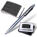 Набор GALANT "Prestige Collection": ручка, визитница, черный "крок.кожа", подар.кор., 141377