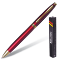 Ручка шариковая BRAUBERG "De luxe Red" бизнес-класса, корпус бордовый, золотистые детали, синяя, 141413