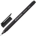 Ручка капиллярная BRAUBERG "Carbon", ЧЕРНАЯ, металлический наконечник, трехгранная, линия письма 0,4 мм, FL101