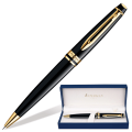 Ручка шариковая WATERMAN "Expert 3 Black GT", корпус черный, латунь, позолоченные детали, синяя, S0951700