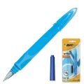 Ручка перьевая BIC "EasyClic", иридиевое покрытие пера, сменный картридж, корпус голубой, блистер, 8479004