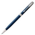 Ручка шариковая PARKER "Sonnet Lacquer Slim CT", тонкий корпус, синий лак, нержавеющая сталь, палладиевое покрытие, черная,1945365