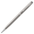 Ручка шариковая PARKER "Sonnet Stainless Steel Slim CT", нержавеющая сталь, детали покрыты палладием, 1931513, черная