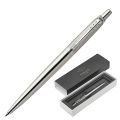 Ручка подарочная шариковая PARKER "Jotter Premium Stainless Steel Diagonal CT", серебристый корпус, гравировка, синяя, 1953197