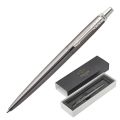 Ручка подарочная шариковая PARKER "Jotter Premium Oxford Grey Pinstripe CT", серый корпус, гравировка, хром, синяя, 1953199