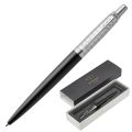 Ручка подарочная шариковая PARKER "Jotter Premium Bond Street Black Grid CT", черный корпус, гравировка, хром, синяя, 1953195