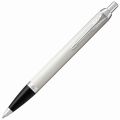 Ручка шариковая PARKER "IM Core White Lacquer CT", белый глянцевый лак, латунь, хром, синяя, 1931675
