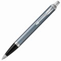 Ручка шариковая PARKER "IM Core Light Blue Grey CT", серо-голубой лак с круговой полировкой, хром, синяя, 1931669