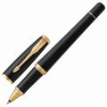 Ручка-роллер PARKER "Urban Core Muted Black GT", черный матовый лак, латунь, позолоченные детали, черная, 1931584