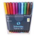 Ручки капиллярные SCHNEIDER, набор 10 шт., "Topliner 967", корпус черный, линия 0,4 мм, ассорти, 196790