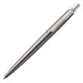 Ручка гелевая PARKER "Jotter Premium Oxford Grey Pinstripe CT", корпус серебристый, детали из нержавеющей стали, черная, 2020645