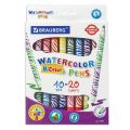 Фломастеры двусторонние утолщенные BRAUBERG "PREMIUM" "BI-COLOR", 10 шт., 20 цветов, двухцветные, вентилируемый колпачок, 151664
