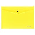 Папка-конверт с кнопкой Berlingo "Neon" А4, 200мкм, пpозpачная желтый неон,352652