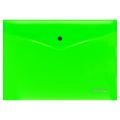 Папка-конверт с кнопкой Berlingo "Neon" А4, 200мкм, пpозpачная зеленая неон  352651