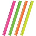 Линейка пластиковая 40 см, СТАММ "Neon", непрозрачная, неоновая, ассорти, ЛН51