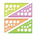 Треугольник пластиковый 30х19 см, СТАММ "Neon Crystal", тонированный, прозрачный, неоновый, ассорти, ТК11