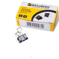 Зажим для бумаг BRAUBERG 19мм, на 60л., черные, 1 штука (в карт.коробке 12шт), 220559