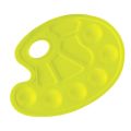 Палитра для рисования ЮНЛАНДИЯ желтая, овальная, 6 ячеек для красок и 4 для смешивания, европодвес, 227807