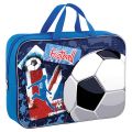 Папка на молнии с ручками BRAUBERG, А4, 1 отделение, ткань, ширина 80 мм, "Football", 229404