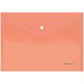 Папка-конверт на кнопке Berlingo "Starlight", А4, 180мкм, прозрачная оранжевая