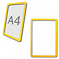 Рамка-POS для ценников, рекламы и объявлений А4, желтая, без защитного экрана, 290251