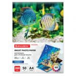 Фотобумага глянцевая, А4, 260 г/м2, односторонняя, 50 листов, BRAUBERG ORIGINAL, 363992