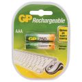 Батарейки аккумуляторные GP, AAA, Ni-Mh, 750 mAh, комплект 2 шт., в блистере, 75AAAHC-2DECRC2