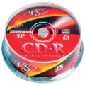 Диски CD-R VS 700Mb 52x 25шт Cake Box с поверхностью для печати VSCDRIPCB2501 (ш/к - 20298)
