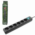 Сетевой фильтр ГАРНИЗОН EHB-15, 6 розеток, 5 м, черный
