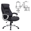 Кресло офисное BRABIX "Grand" EX-500, натур. кожа, черное, 530861