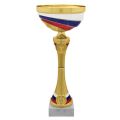 Кубок металлический "Верослав" (140х140х340 мм), основание мрамор, "золото"/триколор, стем красный, 8192-340-000