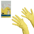 Перчатки хоз. резиновые VILEDA "Контракт" с х/б напылением, размер L (большой), желтые, 101018
