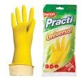 Перчатки хозяйственные резиновые PACLAN "Universal", с х/б напылением, размер M (средний), желтые