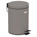 Ведро-контейнер для мусора (урна) с педалью ЛАЙМА "Classic", 12 л, серое, матовое, металл, 604944