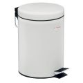 Ведро-контейнер для мусора (урна) с педалью ЛАЙМА "Classic", 12 л, белое, глянцевое, металл, 604948